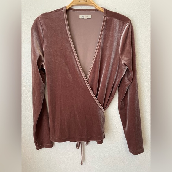 Madewell Velvet Ballet Wrap Top - Picture 4 of 7